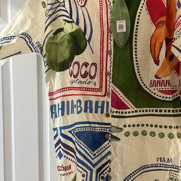 FARM Rio Red and Blue Mandarin Collar Shirt Dress - Picture 6 of 11